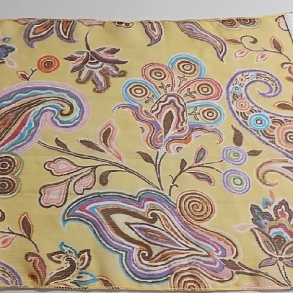 Paisley Pastels on Yellow Scarf Belt - Picture 6 of 12